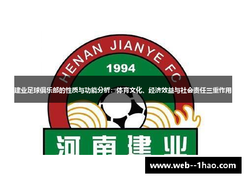建业足球俱乐部的性质与功能分析：体育文化、经济效益与社会责任三重作用