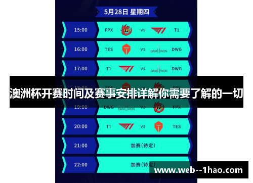 澳洲杯开赛时间及赛事安排详解你需要了解的一切